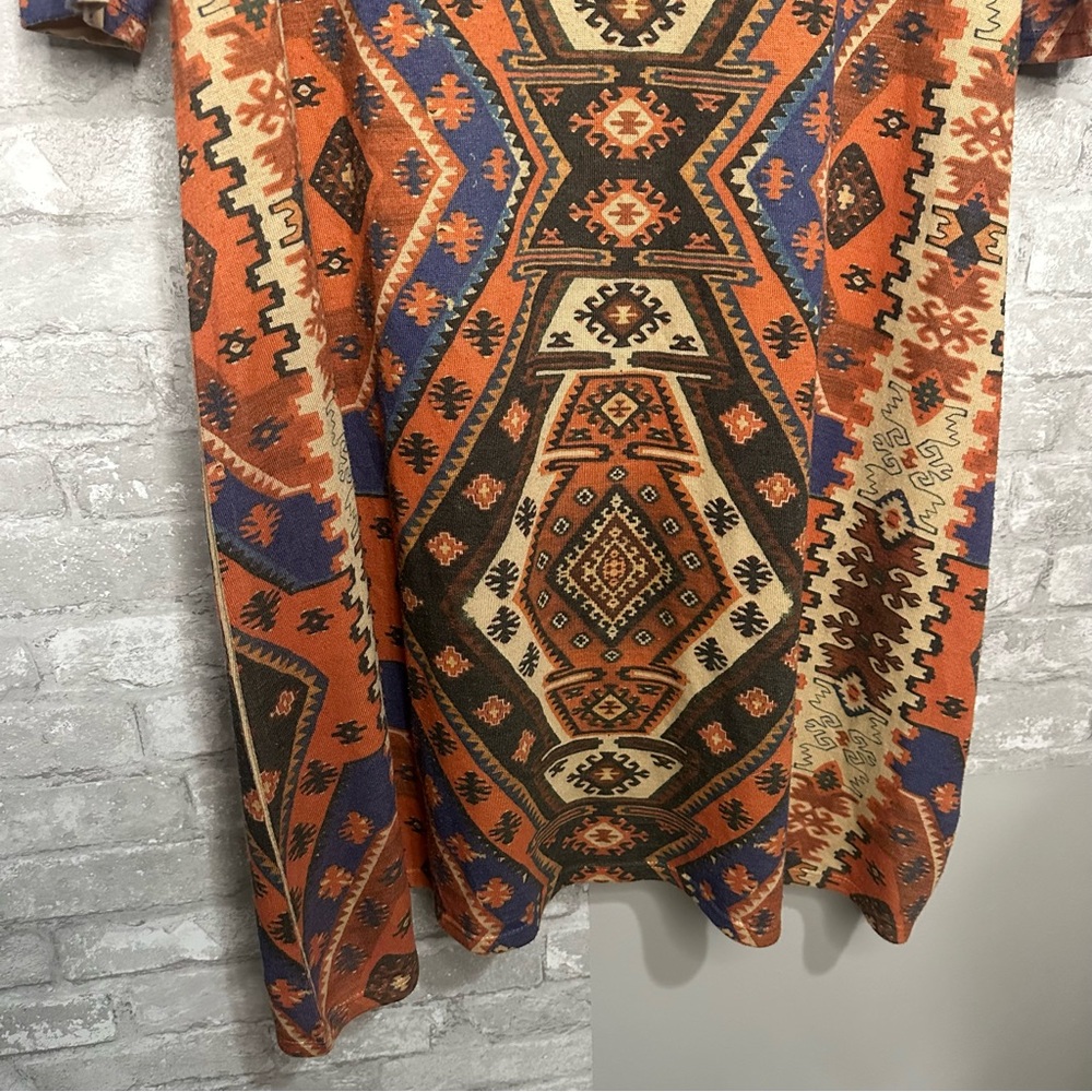 EUC Fresh of LA Bohemian Geometric Print Dress Multicolor Size 2X - Picture 3 of 14